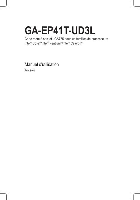 Guide utilisation GIGABYTE GA-EP41T-UD3L  de la marque GIGABYTE