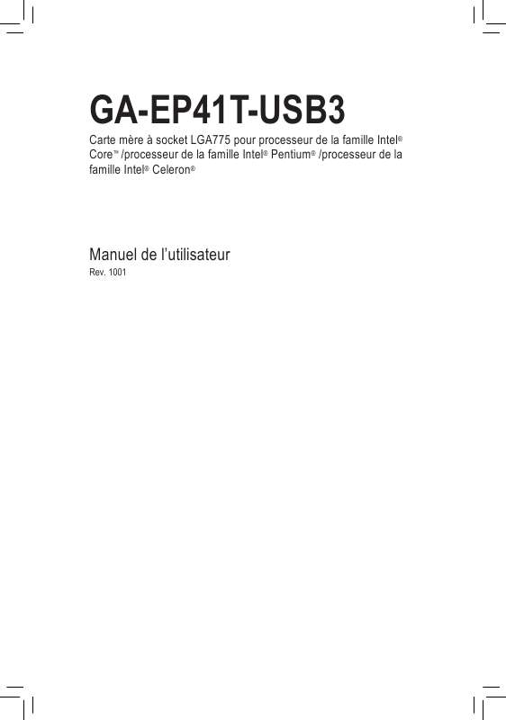 Guide utilisation GIGABYTE GA-EP41T-USB3  de la marque GIGABYTE