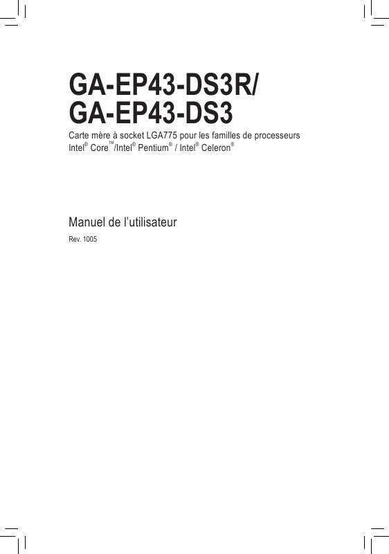 Guide utilisation GIGABYTE GA-EP43-DS3  de la marque GIGABYTE