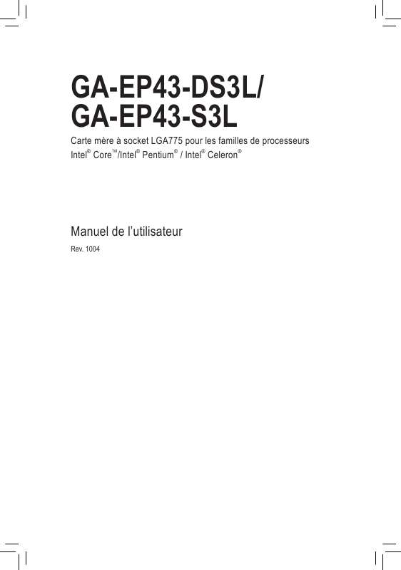 Guide utilisation GIGABYTE GA-EP43-DS3L  de la marque GIGABYTE