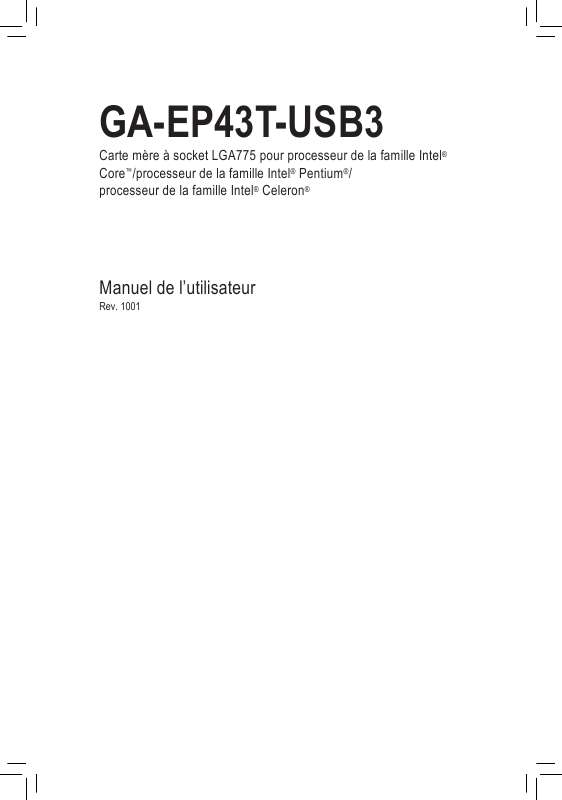 Guide utilisation GIGABYTE GA-EP43T-USB3  de la marque GIGABYTE