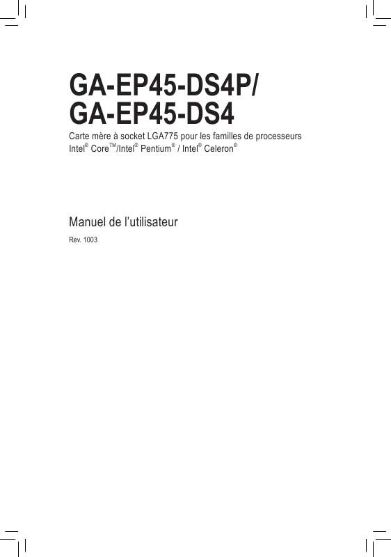 Guide utilisation GIGABYTE GA-EP45-DS4  de la marque GIGABYTE