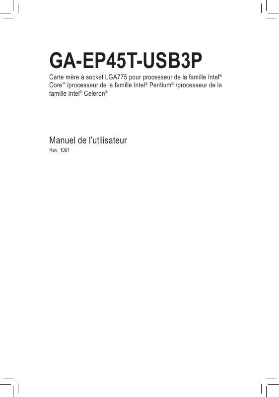 Guide utilisation GIGABYTE GA-EP45T-USB3P  de la marque GIGABYTE