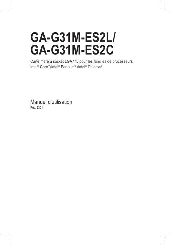 Guide utilisation GIGABYTE GA-G31M-ES2L  de la marque GIGABYTE