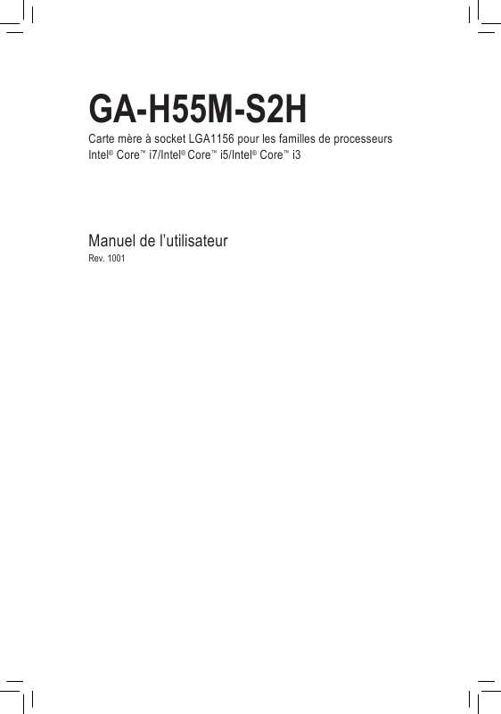 Guide utilisation GIGABYTE GA-H55M-S2H  de la marque GIGABYTE