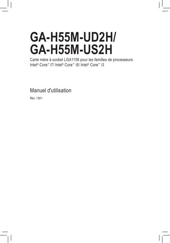 Guide utilisation GIGABYTE GA-H55M-UD2H  de la marque GIGABYTE