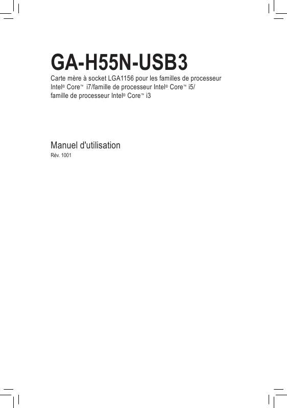 Guide utilisation GIGABYTE GA-H55N-USB3  de la marque GIGABYTE