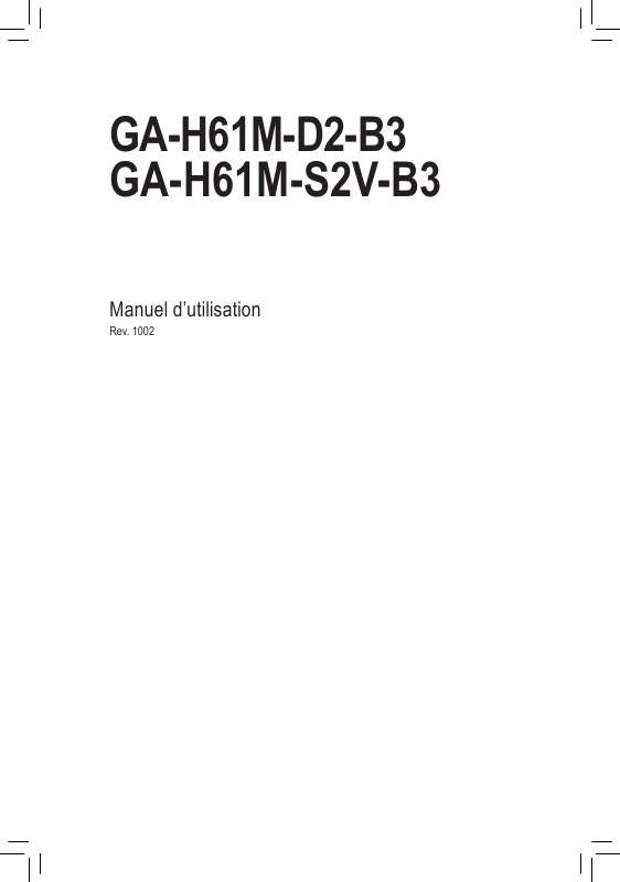 Guide utilisation GIGABYTE GA-H61M-S2V-B3  de la marque GIGABYTE