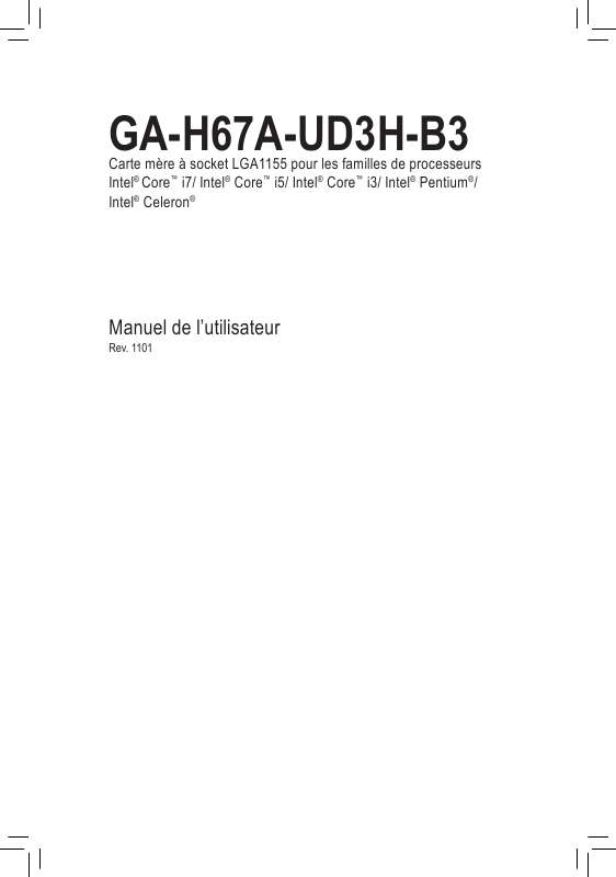 Guide utilisation GIGABYTE GA-H67A-UD3H-B3  de la marque GIGABYTE