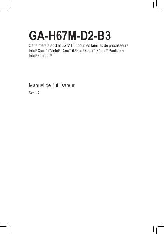 Guide utilisation GIGABYTE GA-H67M-D2-B3  de la marque GIGABYTE