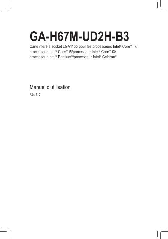 Guide utilisation GIGABYTE GA-H67M-UD2H-B3  de la marque GIGABYTE
