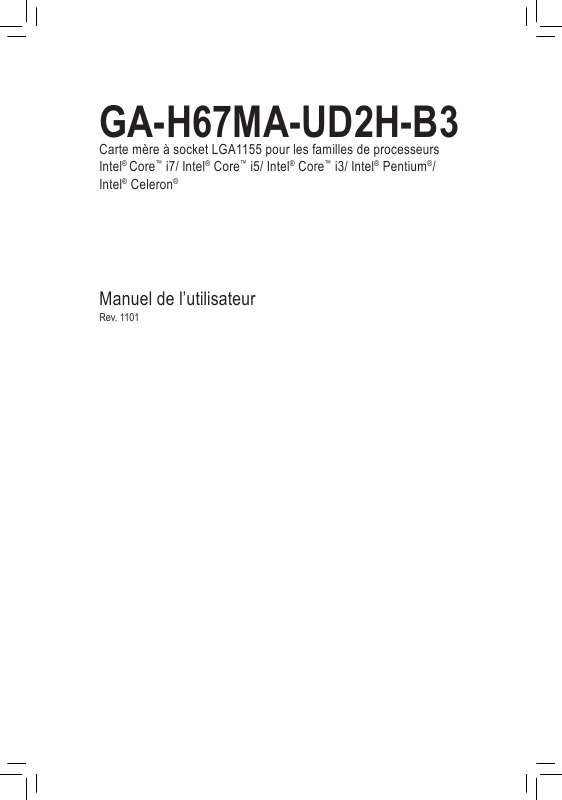 Guide utilisation GIGABYTE GA-H67MA-UD2H-B3  de la marque GIGABYTE