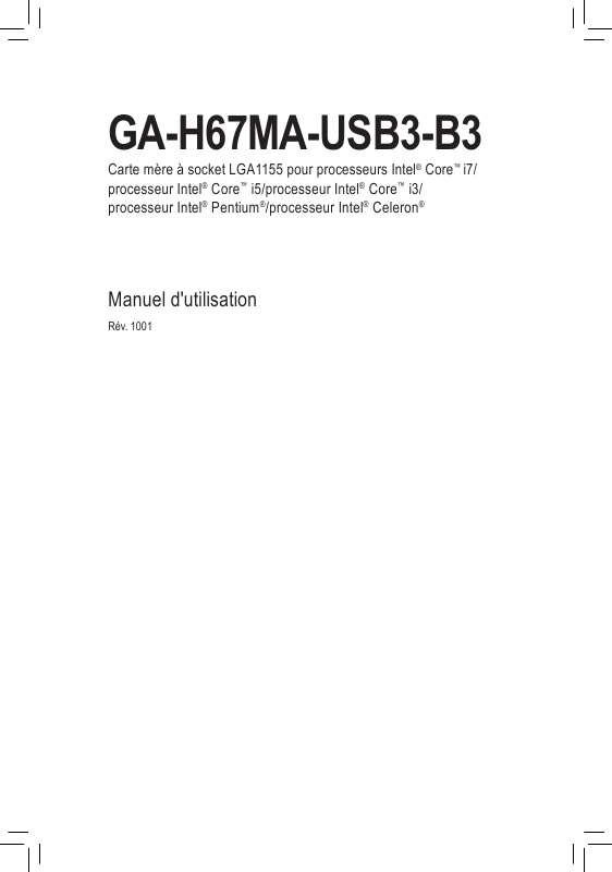 Guide utilisation GIGABYTE GA-H67MA-USB3-B3  de la marque GIGABYTE