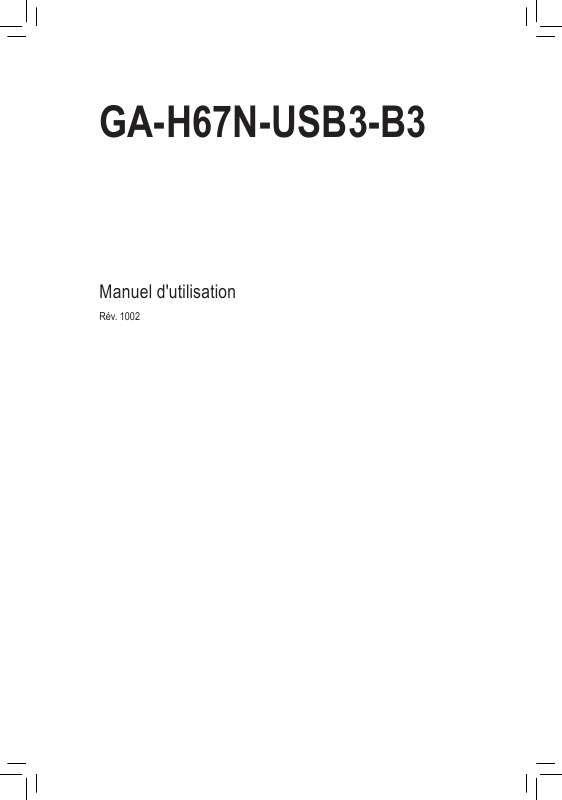 Guide utilisation GIGABYTE GA-H67N-USB3-B3  de la marque GIGABYTE