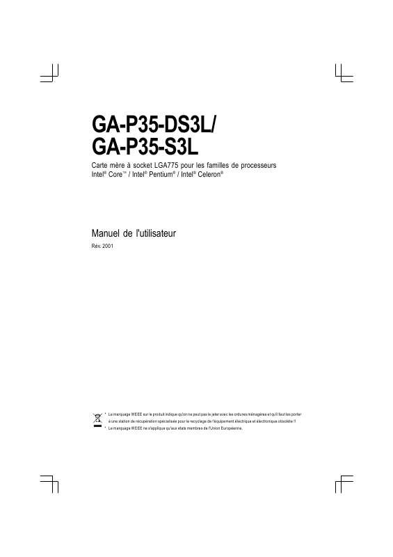 Guide utilisation GIGABYTE GA-P35-DS3L  de la marque GIGABYTE