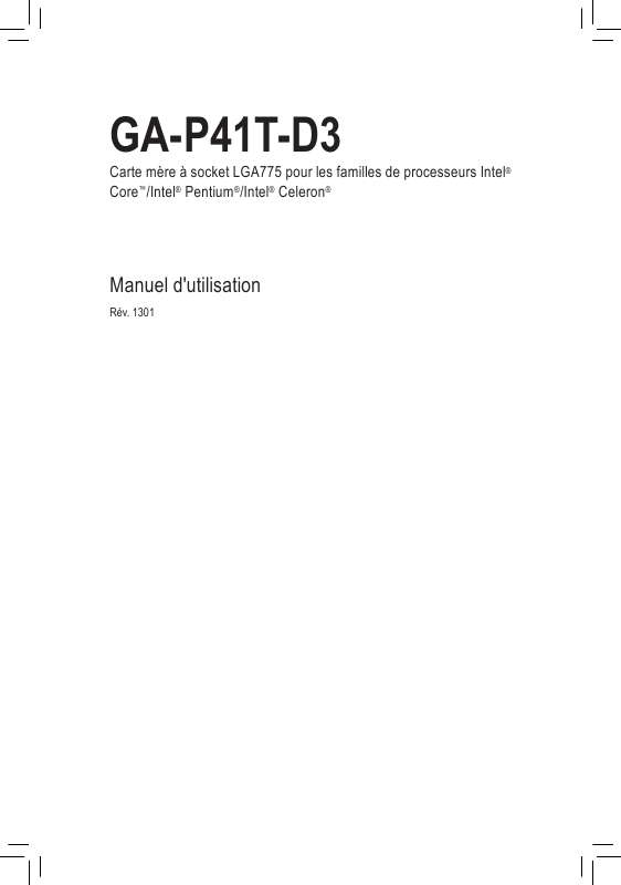 Guide utilisation GIGABYTE GA-P41T-D3  de la marque GIGABYTE