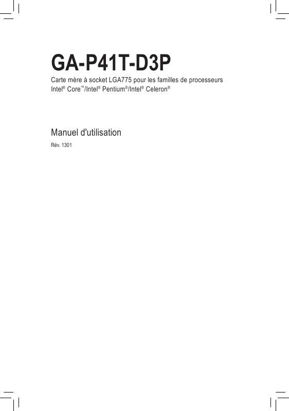 Guide utilisation GIGABYTE GA-P41T-D3P  de la marque GIGABYTE