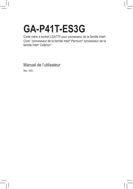 Guide utilisation GIGABYTE GA-P41T-ES3G  de la marque GIGABYTE