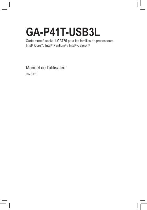 Guide utilisation GIGABYTE GA-P41T-USB3L  de la marque GIGABYTE