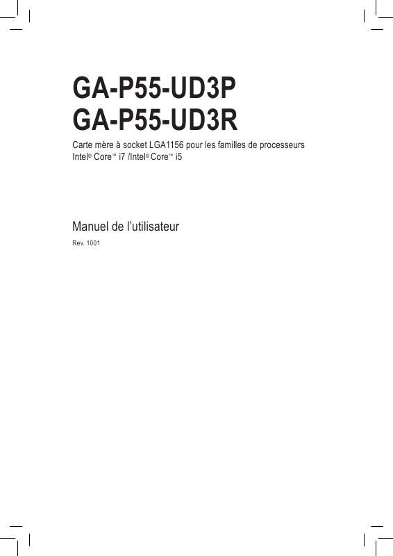 Guide utilisation GIGABYTE GA-P55-UD3R  de la marque GIGABYTE