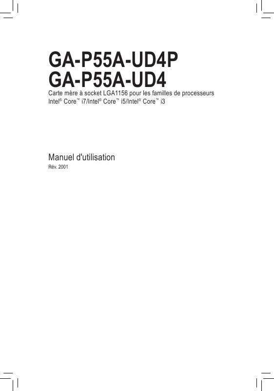 Guide utilisation GIGABYTE GA-P55A-UD4P  de la marque GIGABYTE