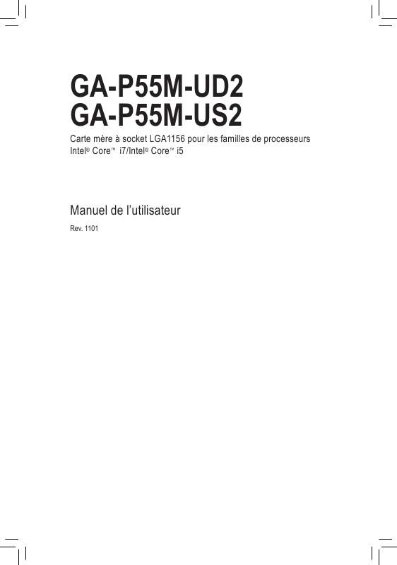 Guide utilisation GIGABYTE GA-P55M-UD2  de la marque GIGABYTE