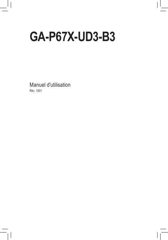 Guide utilisation GIGABYTE GA-P67X-UD3-B3  de la marque GIGABYTE