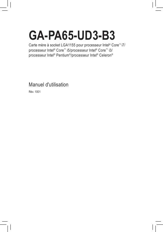 Guide utilisation GIGABYTE GA-PA65-UD3-B3  de la marque GIGABYTE