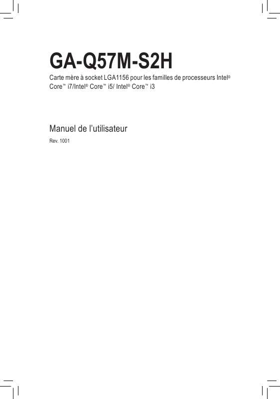 Guide utilisation GIGABYTE GA-Q57M-S2H  de la marque GIGABYTE