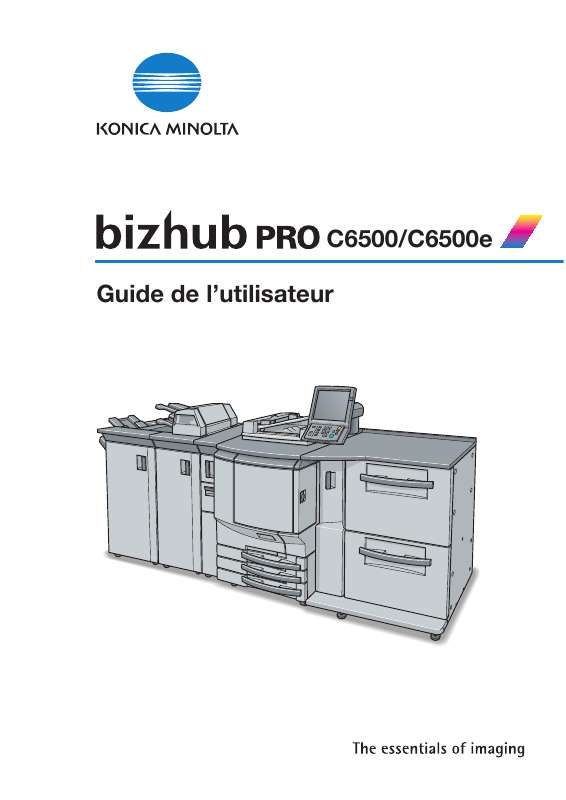 Guide utilisation KONICA MINOLTA BIZHUB C6500 C6500E  de la marque KONICA MINOLTA