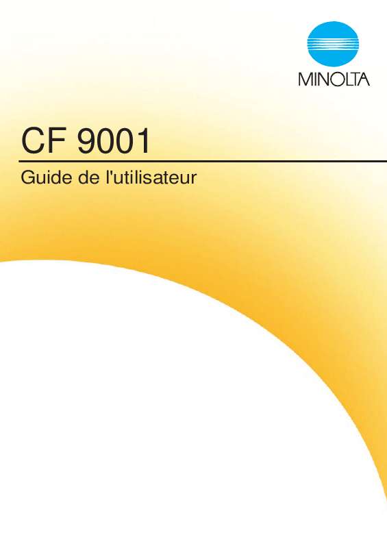 Guide utilisation  KONICA MINOLTA CF9001  de la marque KONICA MINOLTA