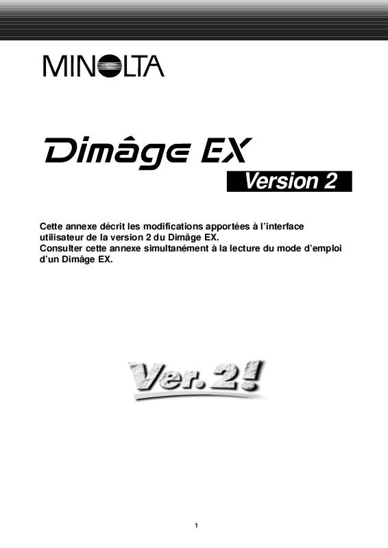 Guide utilisation KONICA MINOLTA DIMAGE EX V2  de la marque KONICA MINOLTA