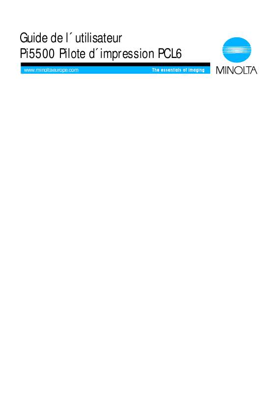 Guide utilisation  KONICA MINOLTA PI5500 VER2 PCL  de la marque KONICA MINOLTA