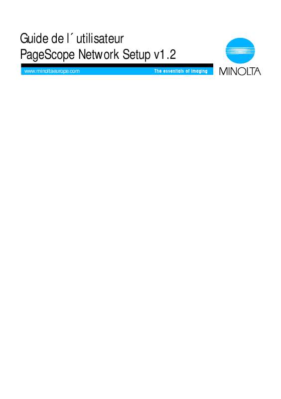 Guide utilisation  KONICA MINOLTA PSNS V12 2.0.1  de la marque KONICA MINOLTA