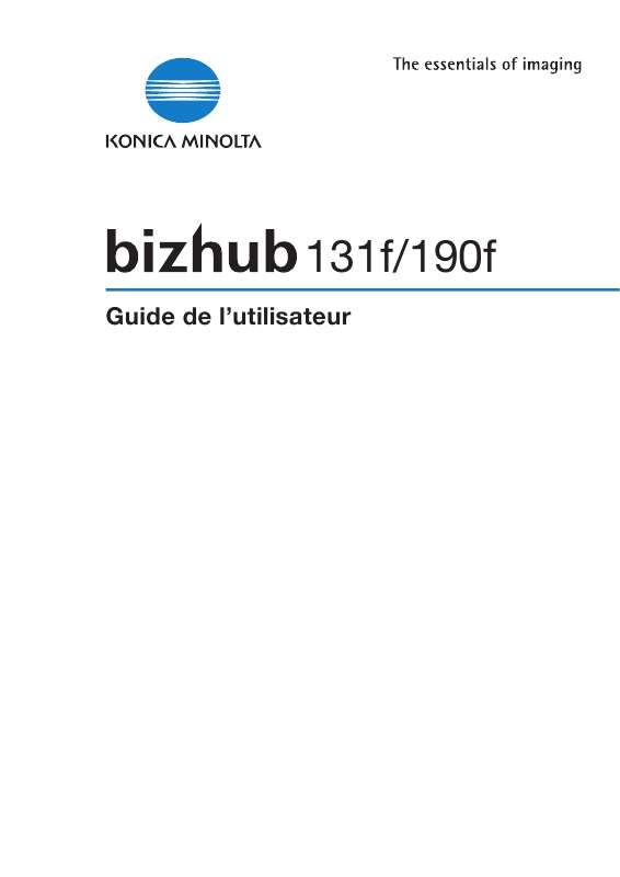 Guide utilisation KONICA MINOLTA BIZHUB 131F  de la marque KONICA MINOLTA