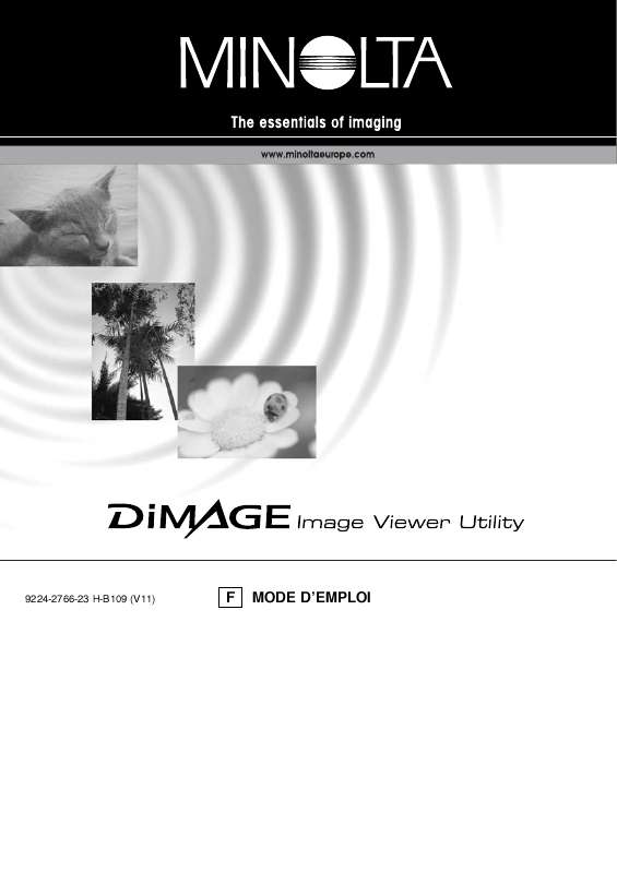 Guide utilisation KONICA MINOLTA DIMAGE IMAGE VIEWER UTILITY 1.1 FOR DIMAGE 7&5  de la marque KONICA MINOLTA