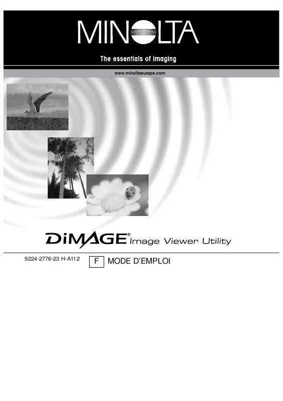 Guide utilisation KONICA MINOLTA DIMAGE IMAGE VIEWER UTILITY FOR DIMAGE S404  de la marque KONICA MINOLTA