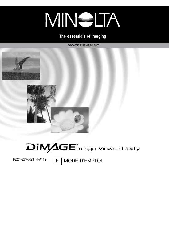 Guide utilisation KONICA MINOLTA DIMAGE IMAGE VIEWER UTILITY FOR DIMAGE X  de la marque KONICA MINOLTA