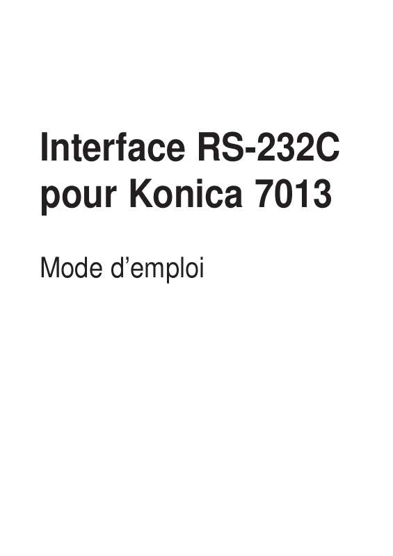 Guide utilisation  KONICA MINOLTA K7013 RS232  de la marque KONICA MINOLTA