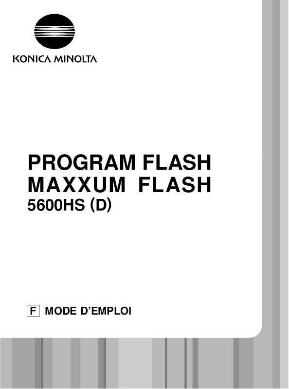 Guide utilisation KONICA MINOLTA MAXXUM FLASH  de la marque KONICA MINOLTA