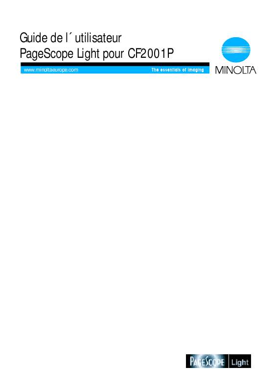 Guide utilisation  KONICA MINOLTA PSL CF2001P  de la marque KONICA MINOLTA