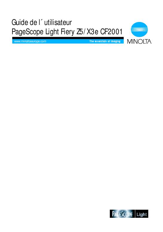 Guide utilisation  KONICA MINOLTA PSL Z5 X3E CF1501 2001  de la marque KONICA MINOLTA