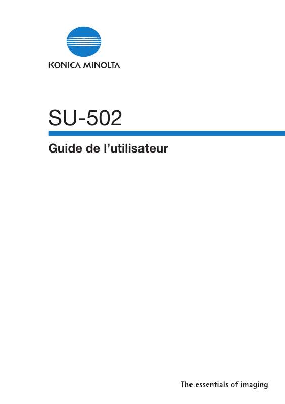 Guide utilisation  KONICA MINOLTA SU 502 SCANNER  de la marque KONICA MINOLTA