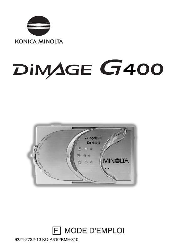 Guide utilisation KONICA MINOLTA DIMAGE G400  de la marque KONICA MINOLTA
