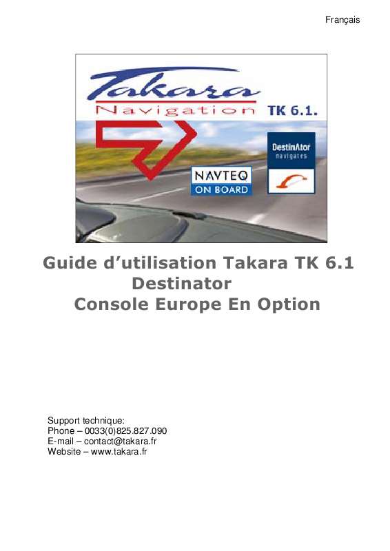 Guide utilisation  TAKARA NAVIGATION TK 6.1  de la marque TAKARA