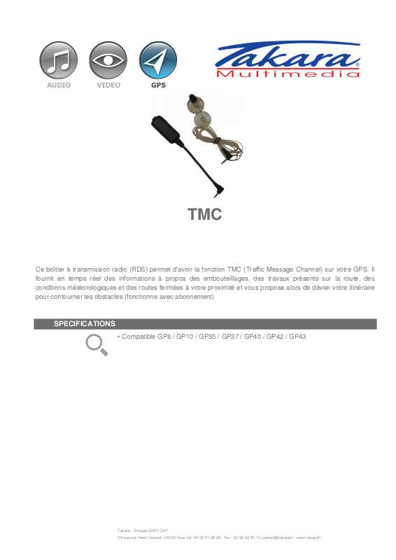 Guide utilisation  TAKARA TMC  de la marque TAKARA