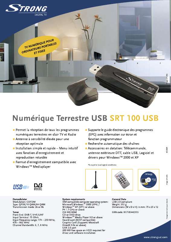 Guide utilisation STRONG SRT 100 USB  de la marque STRONG