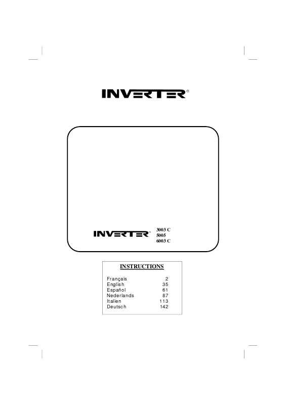 Guide utilisation  INVERTER 6003 C  de la marque INVERTER
