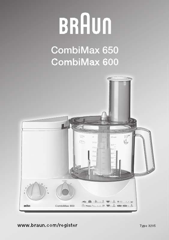 Guide utilisation BRAUN COMBIMAX 600  de la marque BRAUN