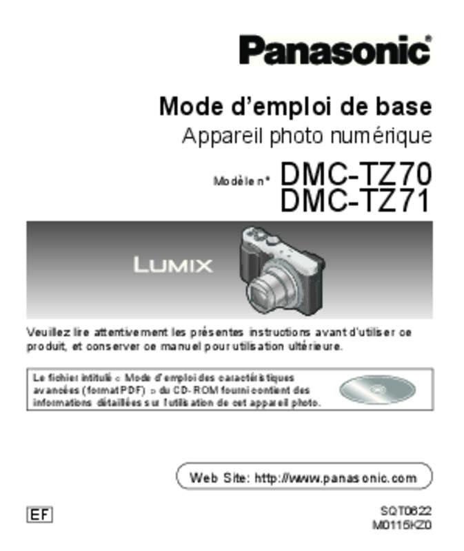 Guide utilisation PANASONIC LUMIX TZ70 & DMC-TZ70EF  de la marque PANASONIC